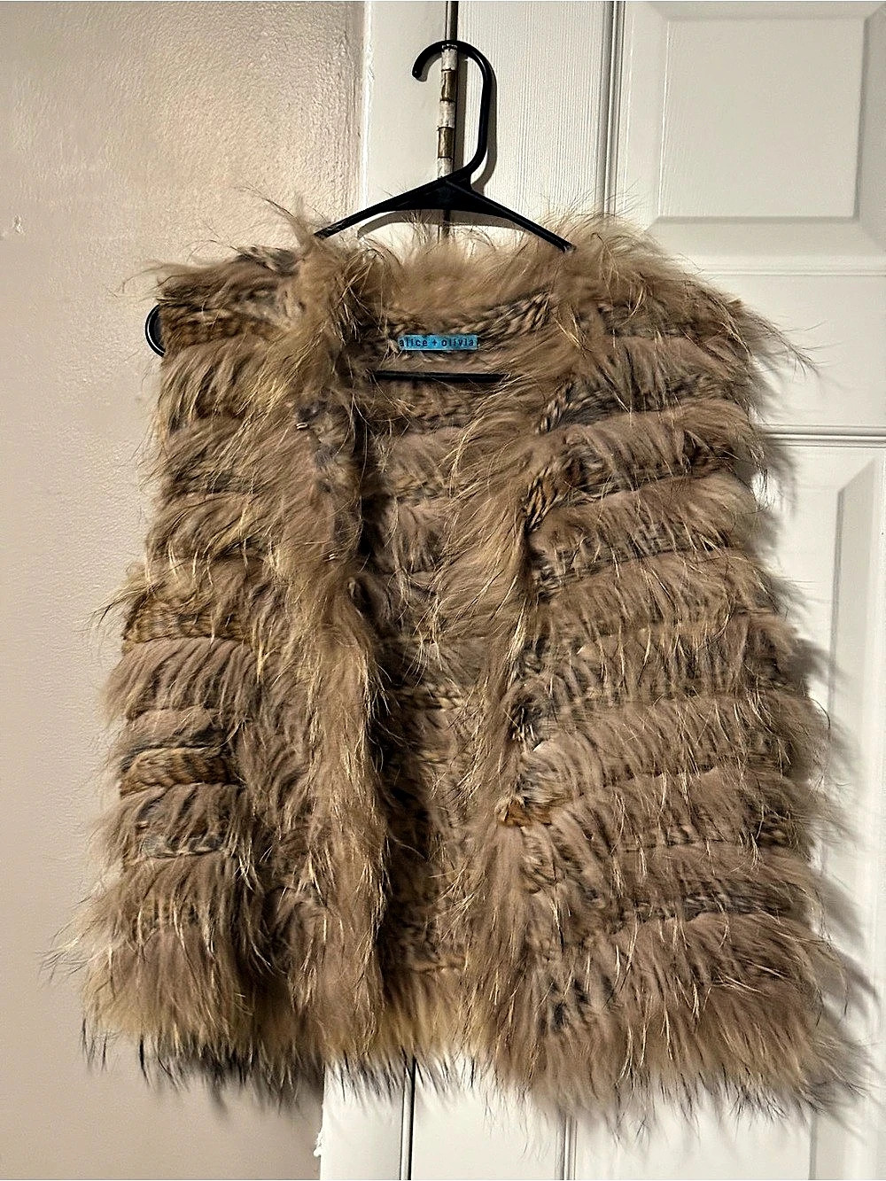 Alice + Olivia Faux Fur Vest Brown Size Medium